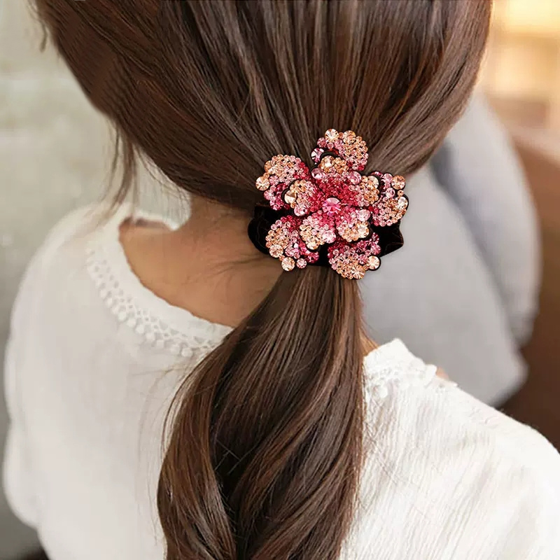Women Rhinestone Scrunchies Ve - Velvet Jewelry Box ulasan dan harga