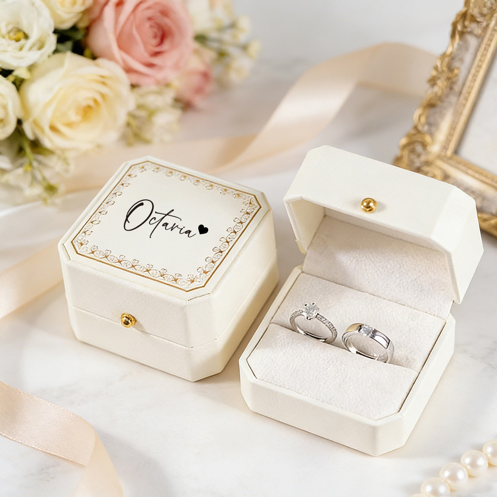 Personalized Faux Leather Ring - Velvet Jewelry Box ulasan dan harga