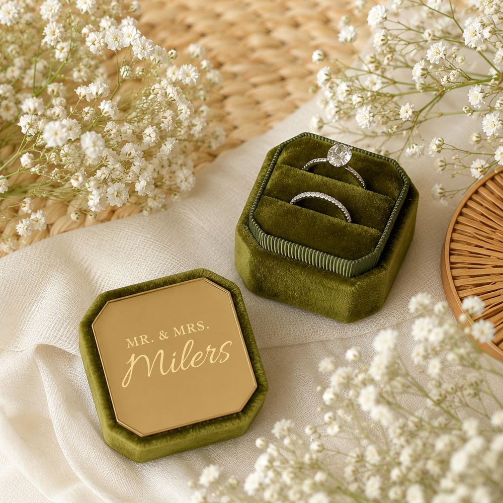 Personalized Octagon Velvet Ri - Velvet Jewelry Box ulasan dan harga