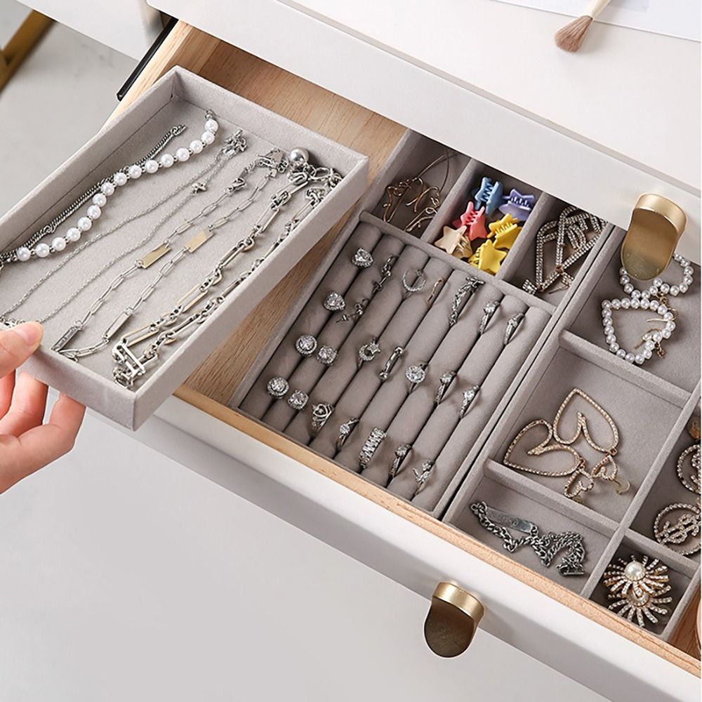 Organizer Box Stackable Velvet - Velvet Jewelry Box ulasan dan harga
