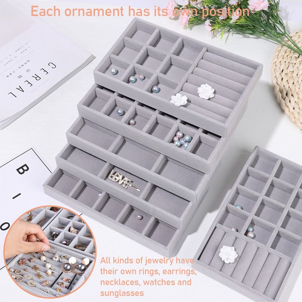 Organizer Box Stackable Velvet - Velvet Jewelry Box ulasan dan harga