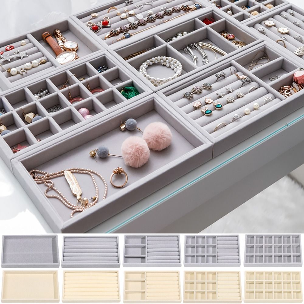 Organizer Box Stackable Velvet - Velvet Jewelry Box ulasan dan harga