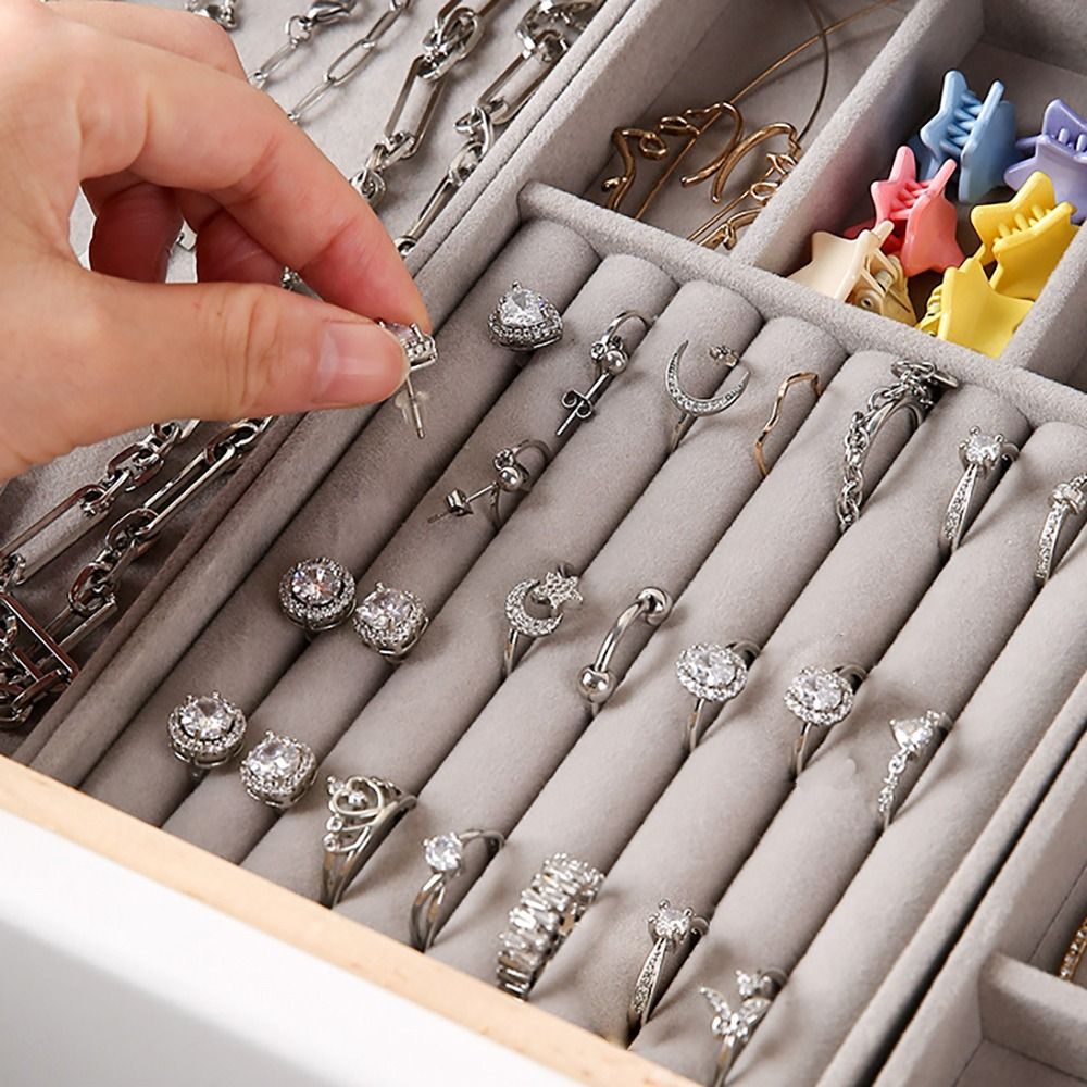 Organizer Box Stackable Velvet - Velvet Jewelry Box ulasan dan harga