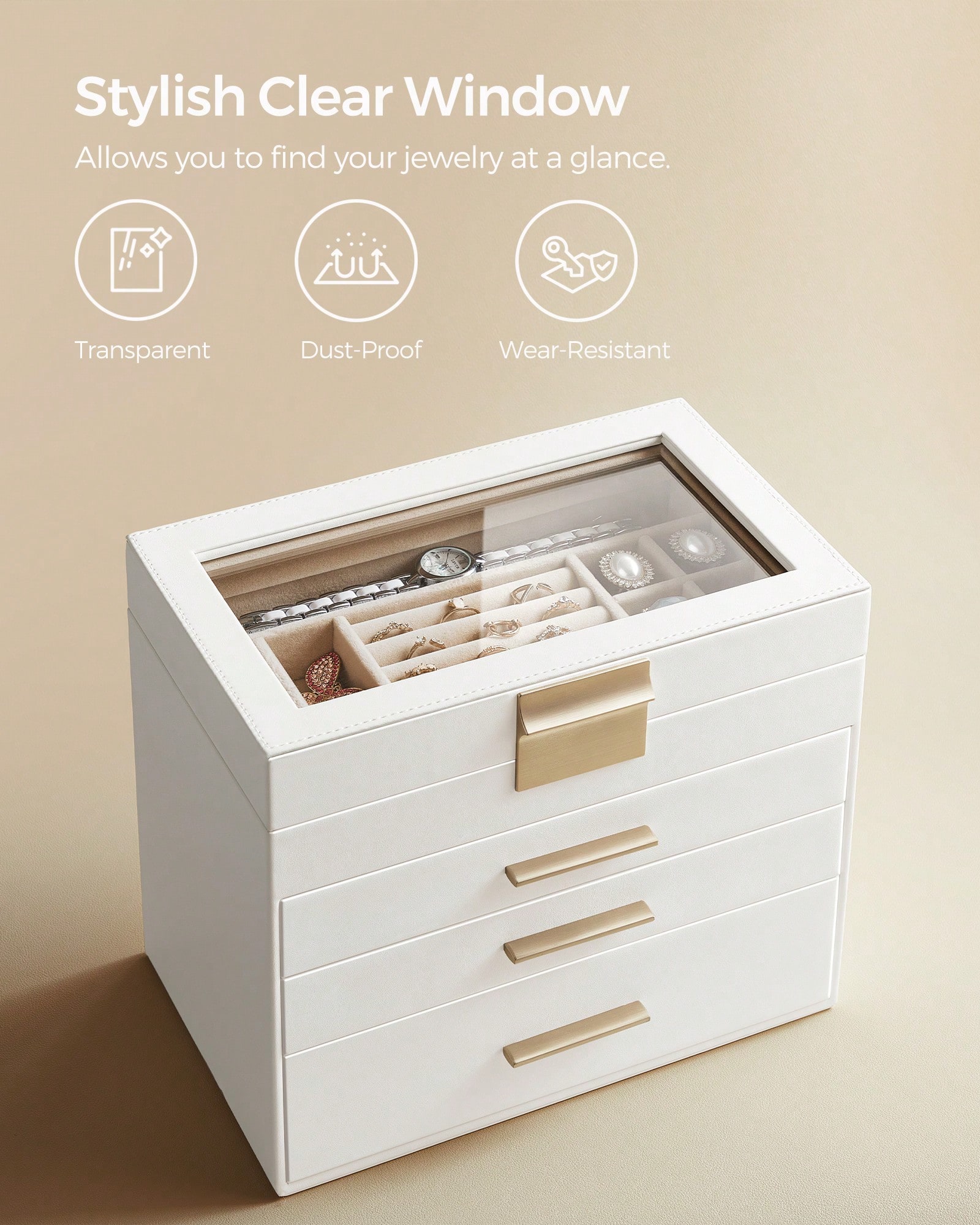 Upgraded 4-Layer Jewelry Stora - Velvet Jewelry Box ulasan dan harga