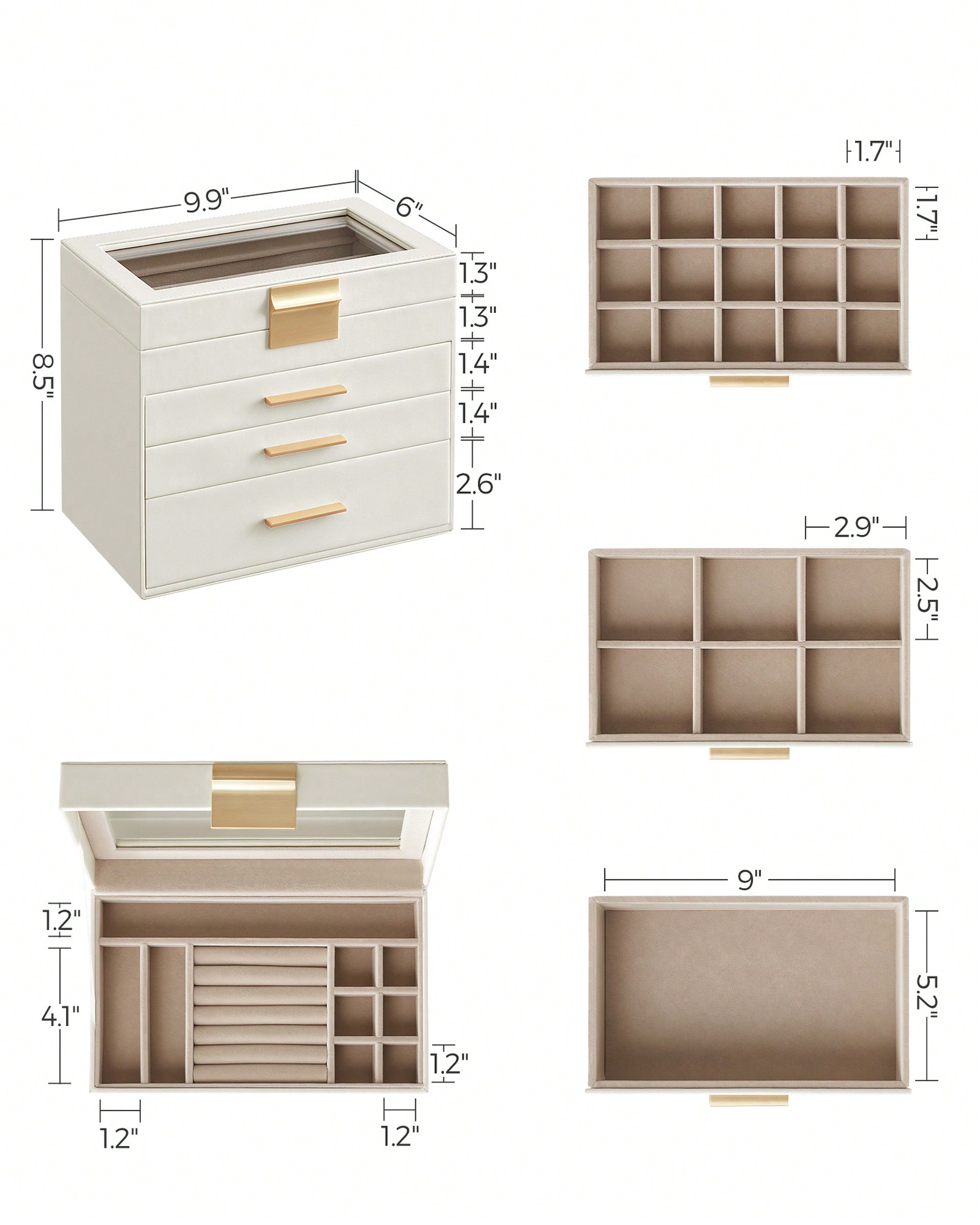 Upgraded 4-Layer Jewelry Stora - Velvet Jewelry Box ulasan dan harga