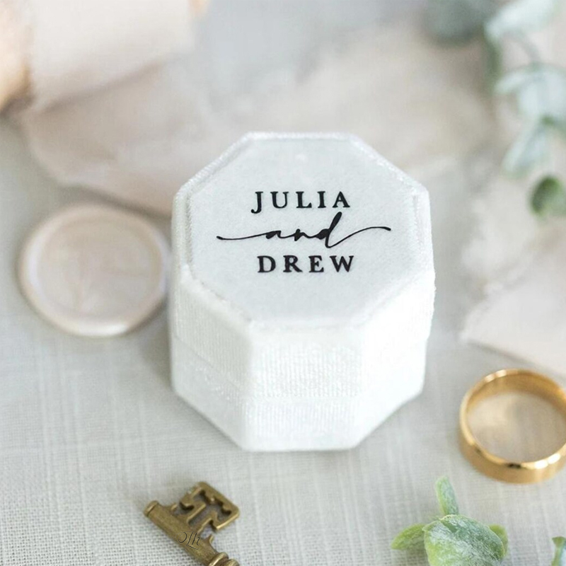 Custom Wedding Rings Box One T - Velvet Jewelry Box ulasan dan harga