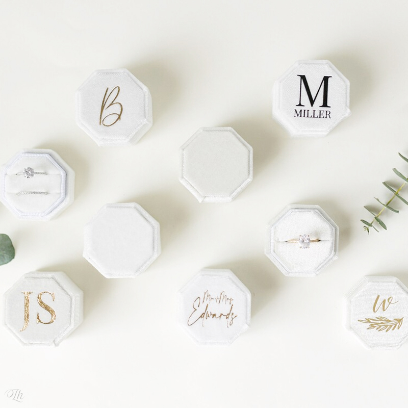 Custom Wedding Rings Box One T - Velvet Jewelry Box ulasan dan harga